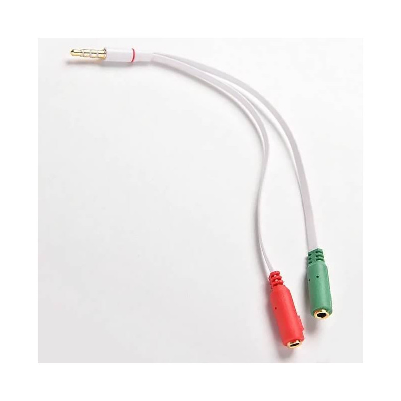 Cable en Y Tri Stereo Convetidor de audio 3.5mm 2 a 1